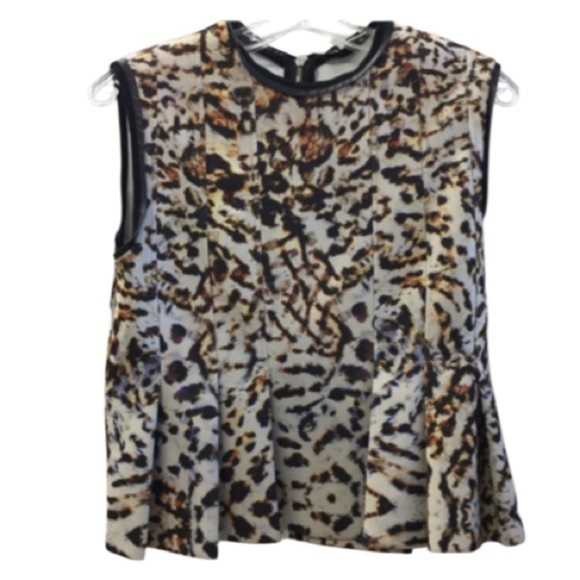 ZARA LEOPARD PRINT SLEEVELESS PEPLUM TOP SIZE Large - Picture 3 of 7